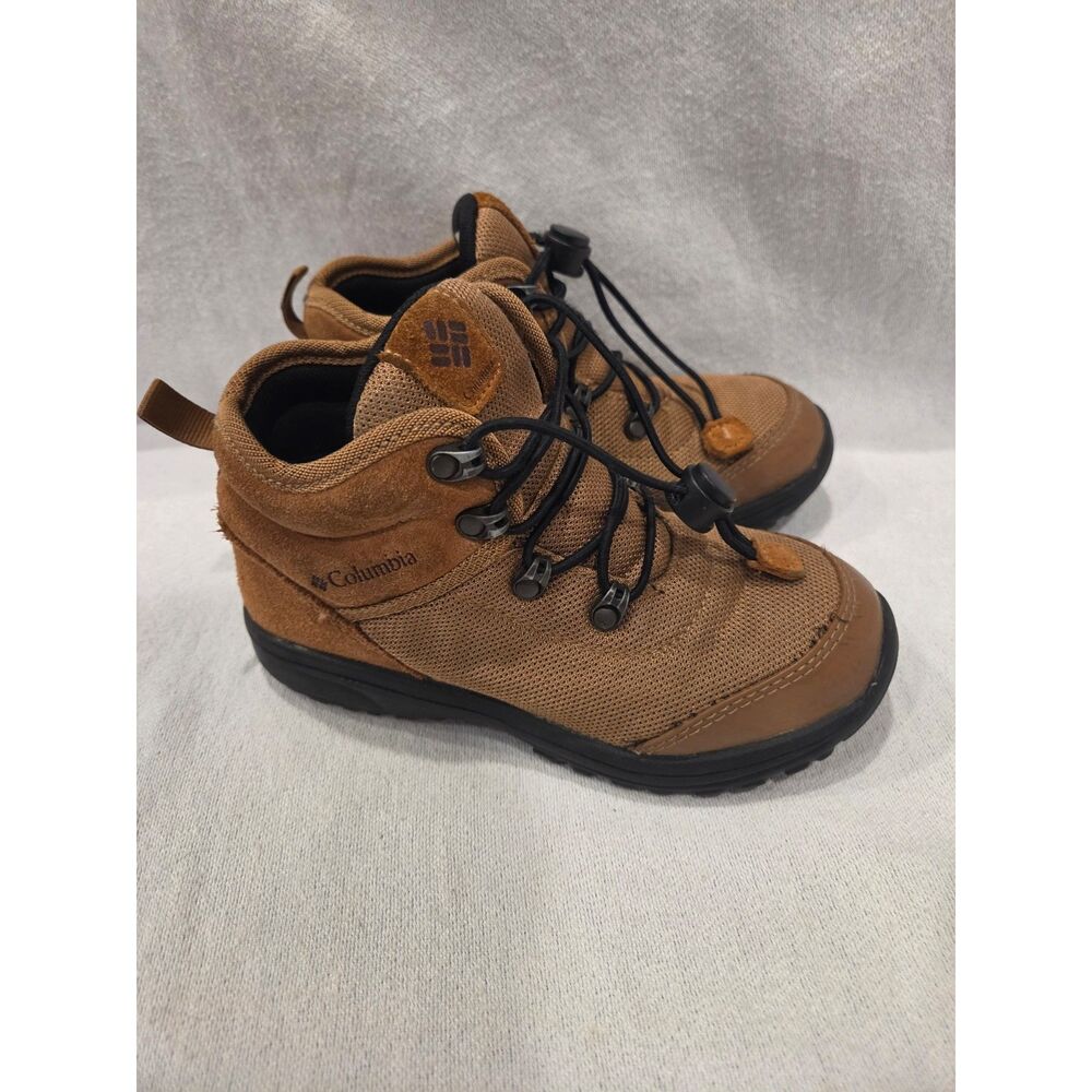 Columbia Kids Fairbanks Mid Boot Size 1 Toddler Youth Brown Tan Hiking Shoe